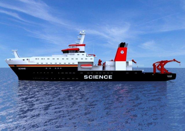 New German deep-sea research vessel “Sonne”