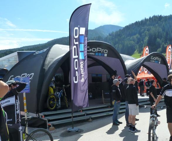 GoPro under the X-GLOO-Tent at the mountain bike world championships GoPro under the X-GLOO-Tent at the mountain bike world championships