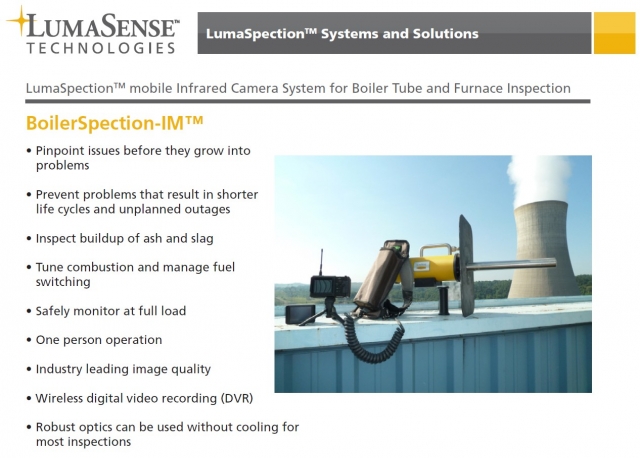 LumaSense Releases Mobile Infrared Thermal Imaging Camera System for Clear Inspection of Boiler Tube LumaSense Releases Mobile Infrared Thermal Imaging Camera System for Clear Inspection of Boiler Tube