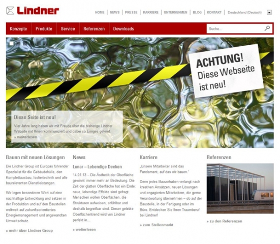 Lindner Group started off 2013 with two new websites Lindner Group started off 2013 with two new websites