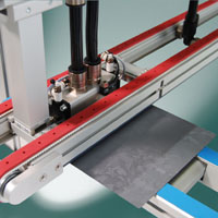 The new vacuum belt is an overhead conveyor that carries wafers at a speed of two meters per second The new vacuum belt is an overhead conveyor that carries wafers at a speed of two meters per second