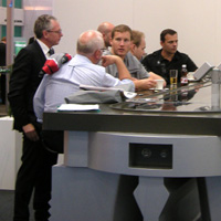 The transport system Montrac serving beverages at the bar The transport system Montrac serving beverages at the bar