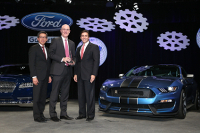 J. Verrier, President and CEO, BorgWarner (middle), accepts 2014 World Excellence Award from Ford. J. Verrier, President and CEO, BorgWarner (middle), accepts 2014 World Excellence Award from Ford.