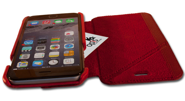 Opis mobile 6 garde Rot - Multifunktionales Leder-Etui für iPhone 6 und 6s