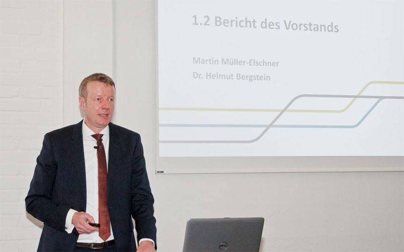 Martin Müller-Elschner, CEO of IVU Traffic Technologies AG, at the Annual General Meeting 2016 Martin Müller-Elschner, CEO of IVU Traffic Technologies AG, at the Annual General Meeting 2016
