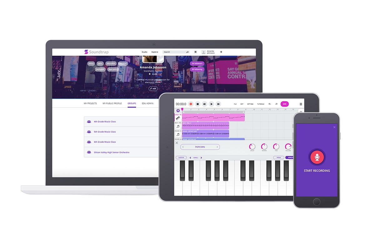Soundtrap works across multiple devices