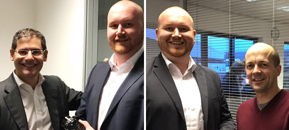 Caption: Johannes Zurin (middle), Sales Manager EMEA at SVS-Vistek is pleased about the contract sig