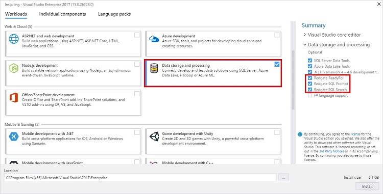 Visual Studio 2017 installer