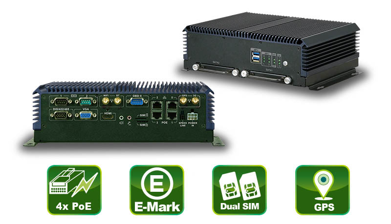 IVS-300 – Embedded PC with 4 PoE LAN