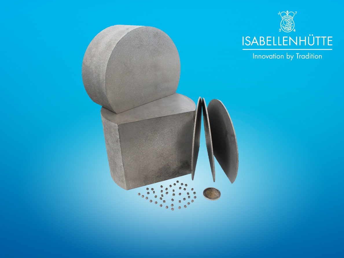 Block, wafer and semiconductor components made from half-Heusler compounds.