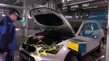 The on-screen display of additional parts information alongside animations depicting their assembly