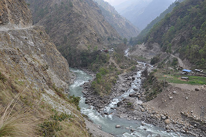 The Tamakoshi River in Nepal. The Tamakoshi River in Nepal.