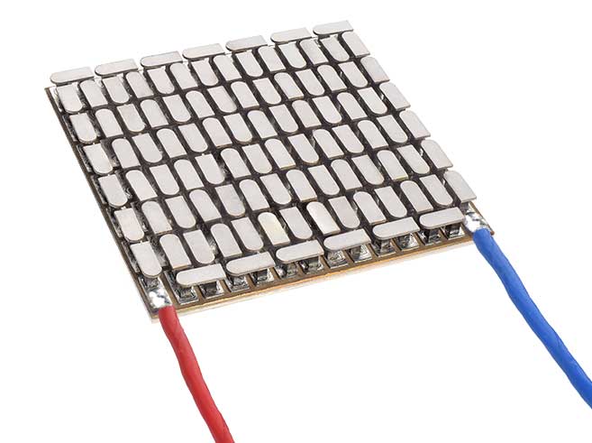 About 60 to 70 grams of half-Heusler material are installed in a thermoelectric generator. About 60 to 70 grams of half-Heusler material are installed in a thermoelectric generator.