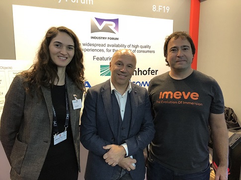 Simone Walter of Fraunhofer HHI, President of the VRIF, Rob Koenen and Devon Copley of Imeve at the 