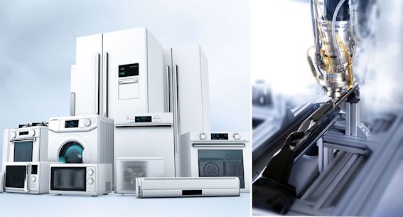 Sealing, casting, and bonding of household appliance products with RAMPF