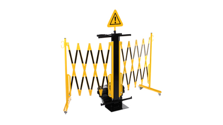 Expanding barrier with trolley Expanding barrier with trolley