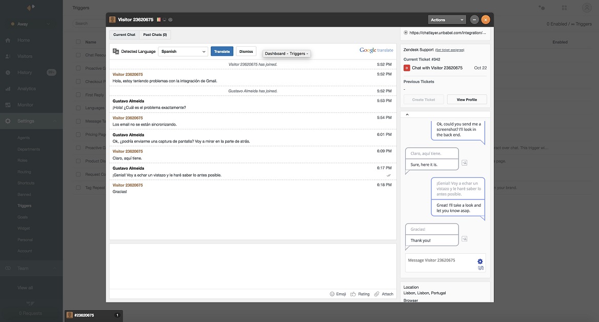 Unbabel Zendesk integration Unbabel Zendesk integration
