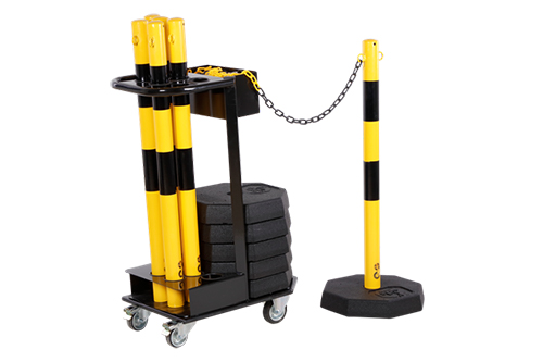 Transport rack with chain post set