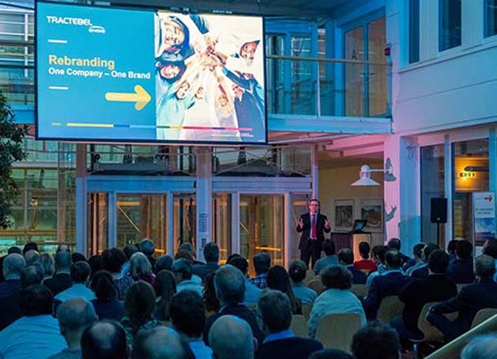 Lahmeyer is now Tractebel: Rebranding Ceremony with the employees of Tractebel Engineering GmbH. Lahmeyer is now Tractebel: Rebranding Ceremony with the employees of Tractebel Engineering GmbH.