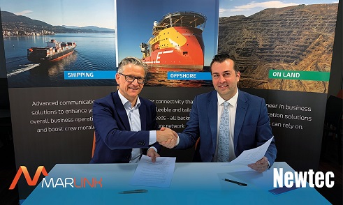 Erik Ceuppens, CEO, Marlink Group (left) & Thomas Van den Driessche, CEO, Newtec (right)