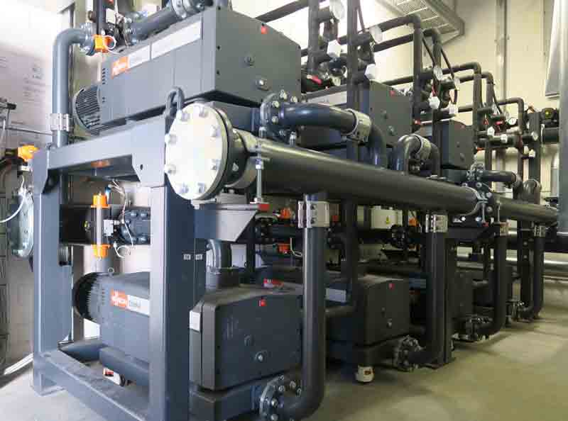 Central vacuum supply with COBRA NX screw vacuum pumps as individual vacuum modules