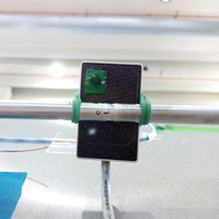 Setup with the DR 7 NDT X-ray detector for inspection of an injection pipe.