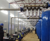 Vacuum pumps from Maulburg during the installation at Huoshenshan Hospital in Wuhan. 