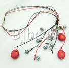 black pearl coral necklace :it will ne what kind of saddness matched with the  red and black 
