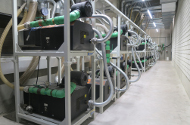 Glimpse of the machine room with the MINK claw vacuum pumps from Busch Glimpse of the machine room with the MINK claw vacuum pumps from Busch