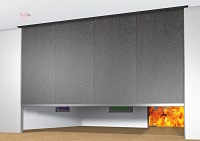 Textile fire curtains are compact and flexible. Image: © Frenzelit GmbH Textile fire curtains are compact and flexible. Image: © Frenzelit GmbH