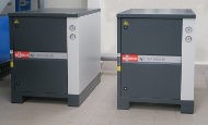 Two of the four TYR rotary lobe blowers used for oxygenation of the water 