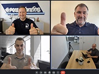 Representatives of Possehl Online Solutions and Günter Heiß (eCube) in the virtual project meeting Representatives of Possehl Online Solutions and Günter Heiß (eCube) in the virtual project meeting