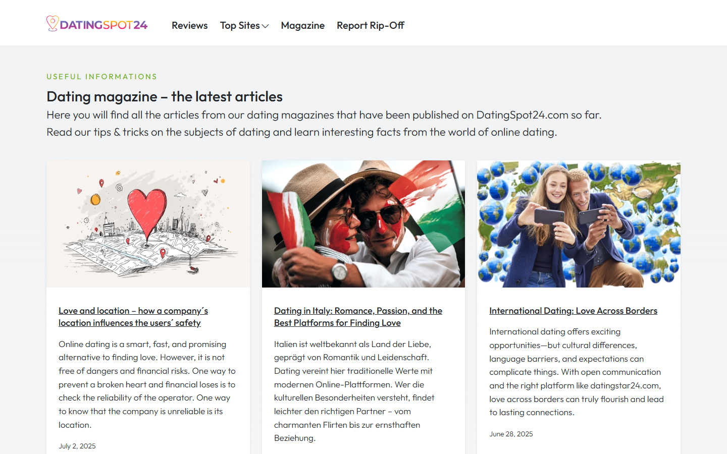 Dating Magazine on DatingSpot24.com Dating Magazine on DatingSpot24.com