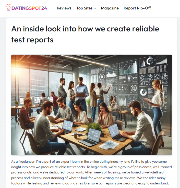 DatingSpot24.com testing process