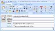 With serVonic’s MOS Connect Service, the user can send a fax message directly out of his inbox With serVonic’s MOS Connect Service, the user can send a fax message directly out of his inbox