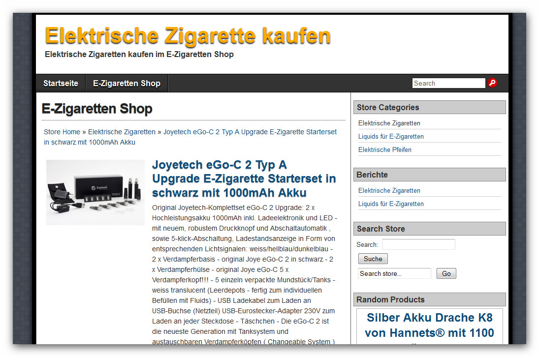 Elektrische Zigaretten Shop Elektrische Zigaretten Shop