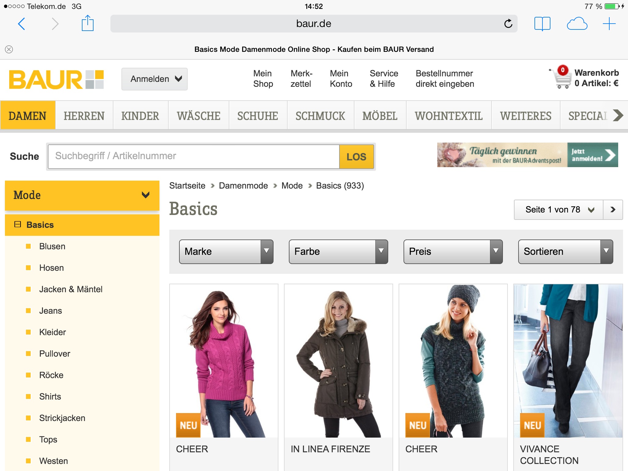 BAUR Tablet-Shop BAUR Tablet-Shop