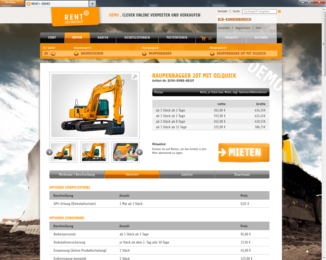 Screenshoot Demosystem RENT+ Screenshoot Demosystem RENT+