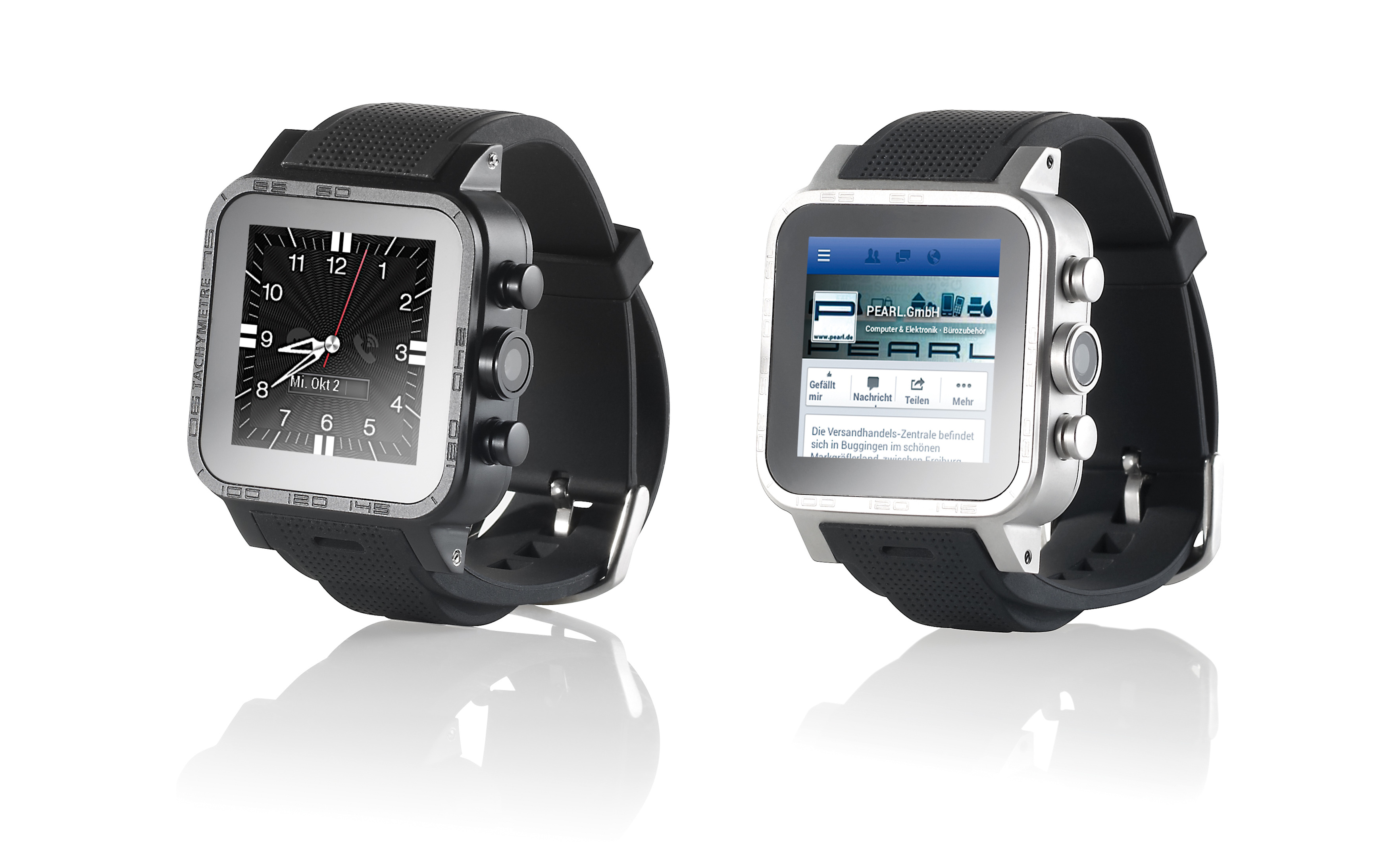 Echte Edelstahl-Smartwatch mit Saphir-Glas Echte Edelstahl-Smartwatch mit Saphir-Glas