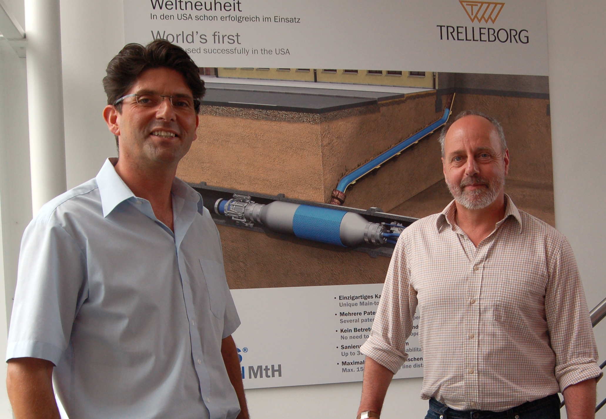 Das patentierte MtH-System von Trelleborg wurde jetzt an die Pader Kanal Technik übergeben. (Foto: T