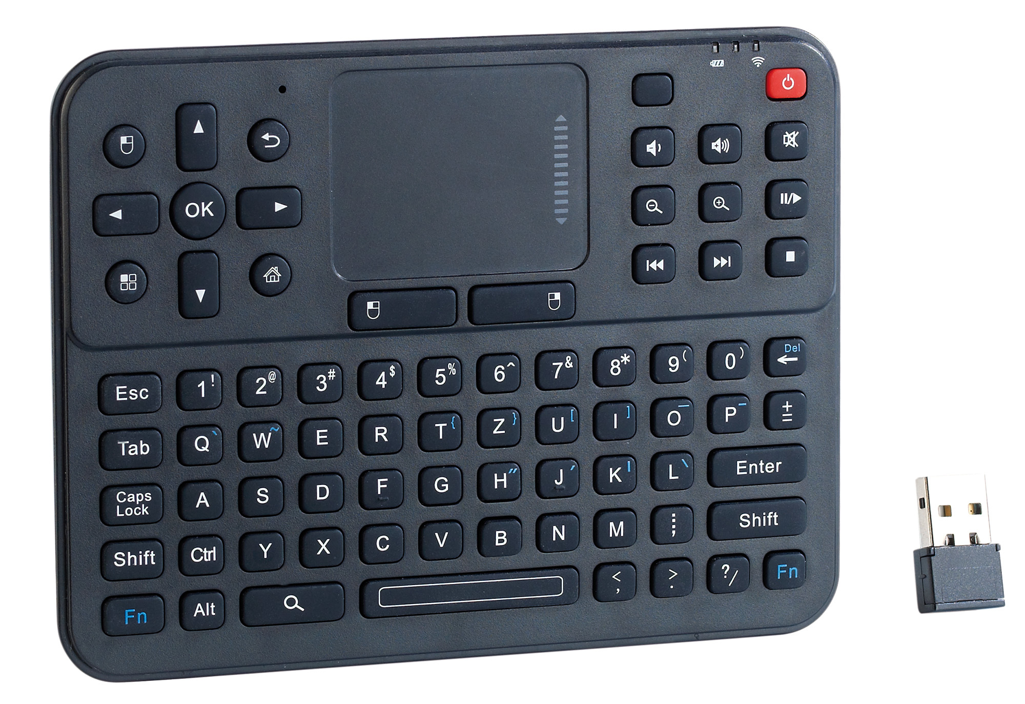 GeneralKeys Mikro-Multimedia-Funktastatur MFT-2620.TP mit Touchpad, www.pearl.de