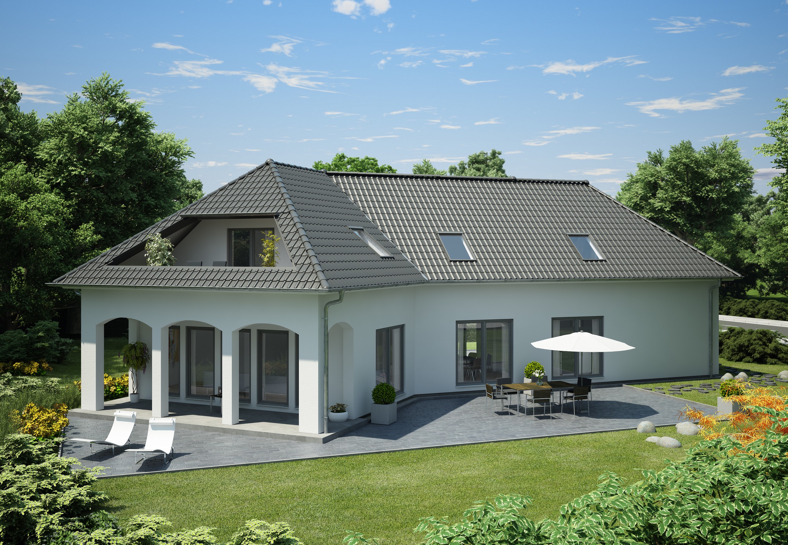 Familienfreundlich: Großräumig präsentiert sich die Villa Ypsilon. (Foto: HANLO Haus)