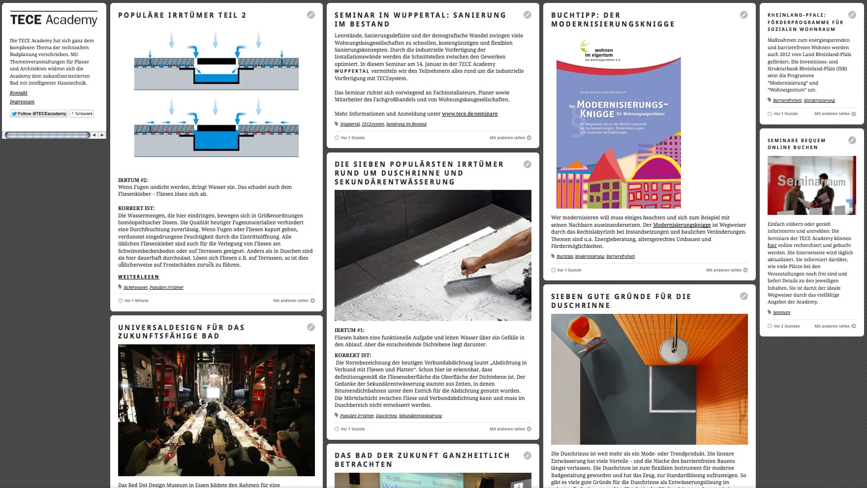 So sieht er aus, der TECE Academy Blog