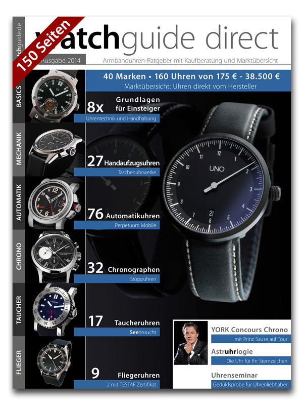 Den watchguide direct 2014 gibt es als kostenloses e-Paper unter watchguide.de