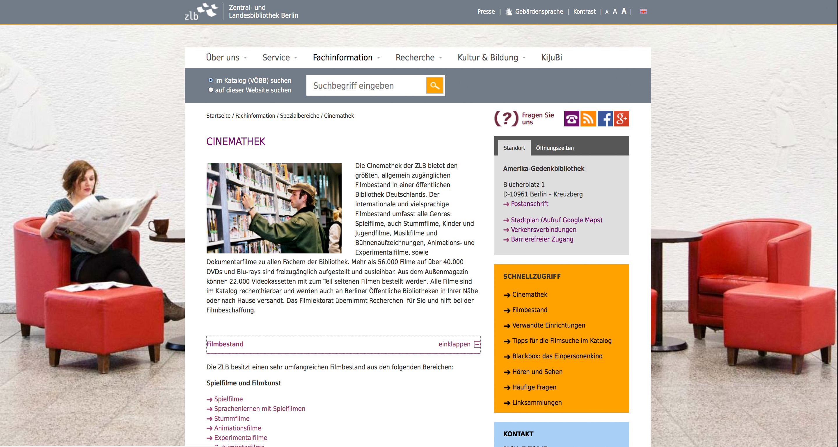 Website der Zentral- und Landesbibliothek Website der Zentral- und Landesbibliothek