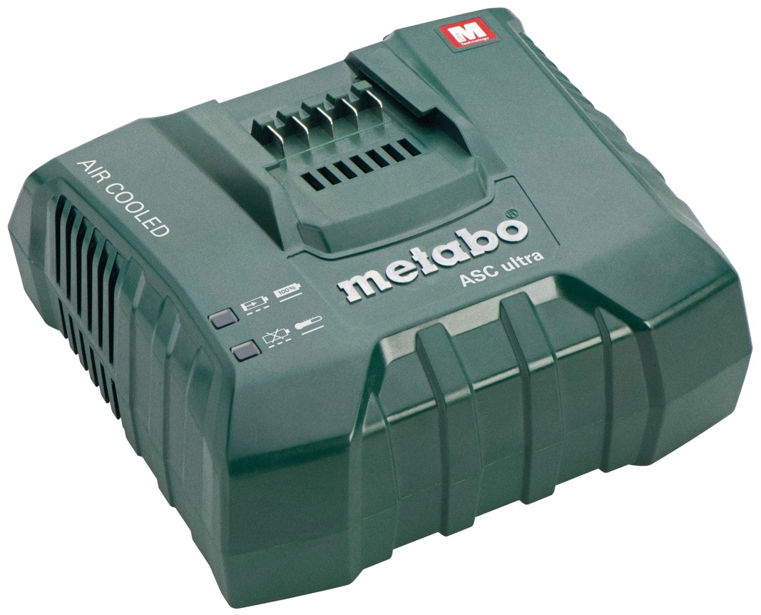 Das ASC Ultra lädt einen Metabo-Akkupack mit 4.0 Amperestunden in nur 35 Minuten auf. Foto: Metabo Das ASC Ultra lädt einen Metabo-Akkupack mit 4.0 Amperestunden in nur 35 Minuten auf. Foto: Metabo