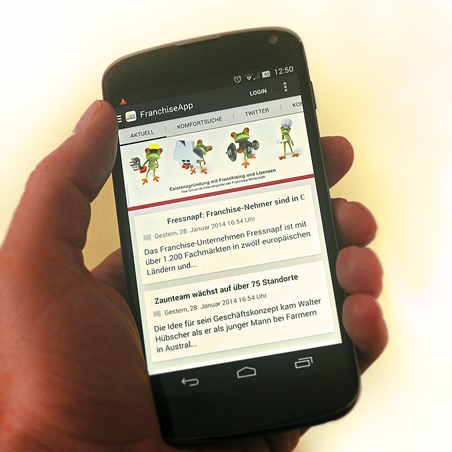 Franchiseportal.de bietet nun eine App für Iphone-, Android- und Windows Phone.