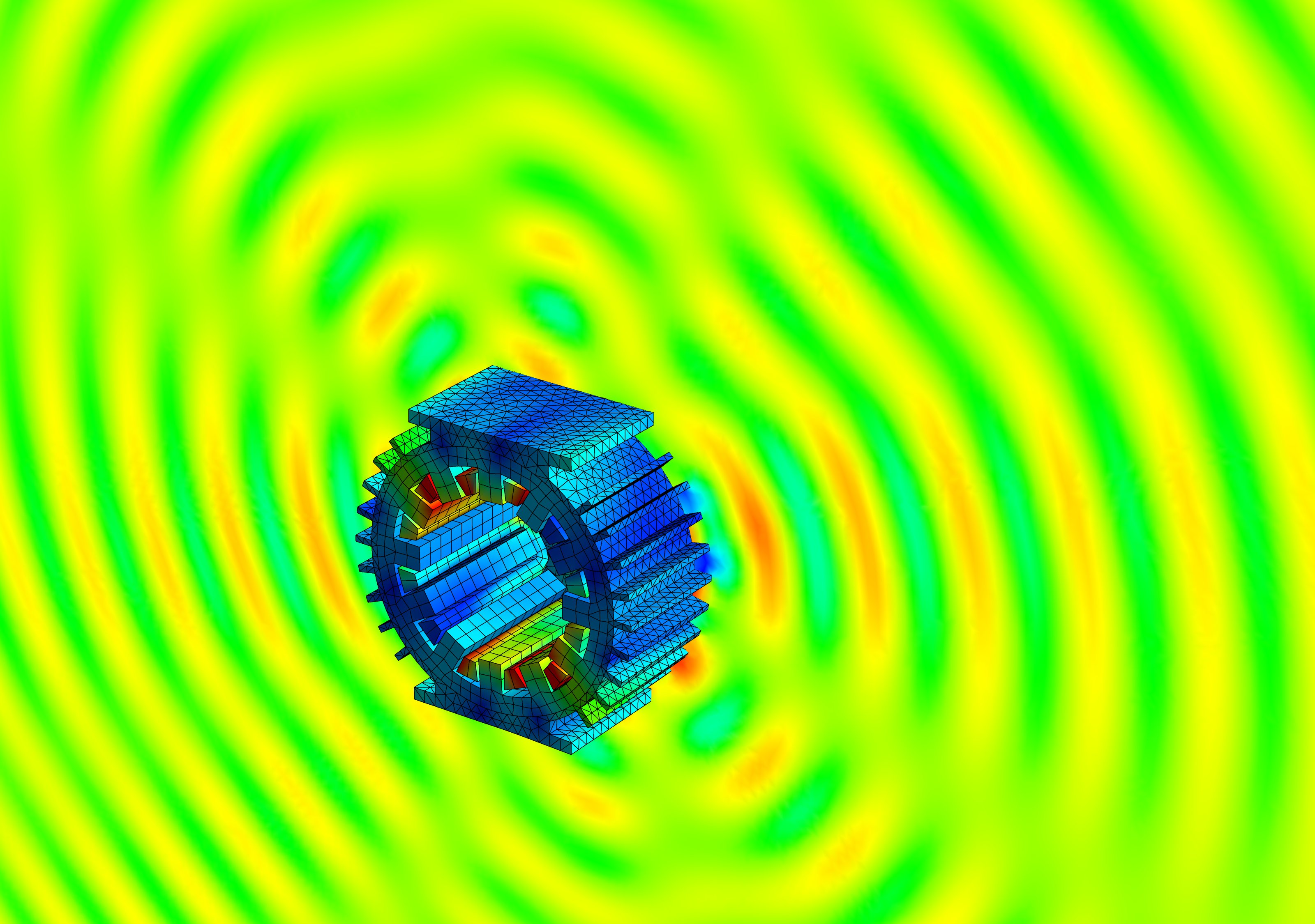 Mit akustischen Simulation lassen sich auch Vibrationen von elektrischen Antrieben analysieren (Bild Mit akustischen Simulation lassen sich auch Vibrationen von elektrischen Antrieben analysieren (Bild