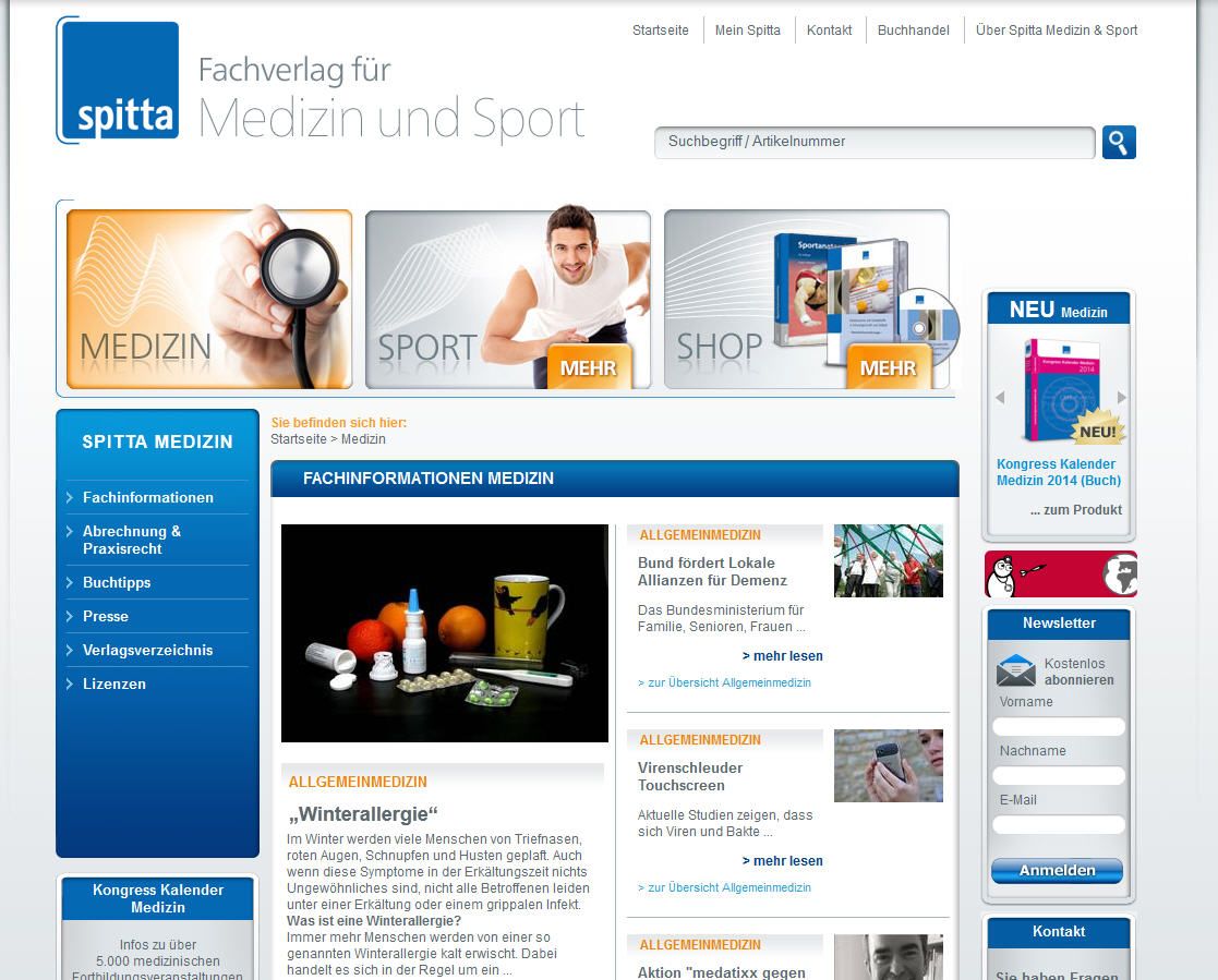 Das Portal für Medizin und Sport - www.spitta-medizin.de Das Portal für Medizin und Sport - www.spitta-medizin.de