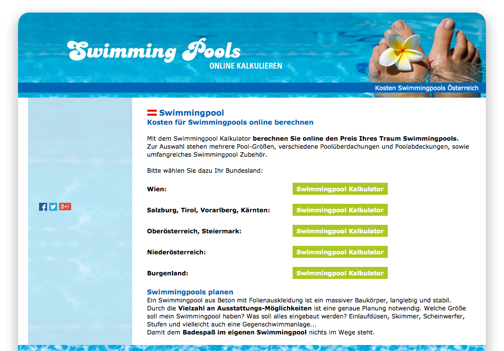 Swimmingpool Preise online berechnen Swimmingpool Preise online berechnen